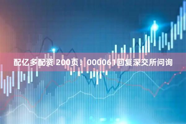 配亿多配资 200页！000061回复深交所问询